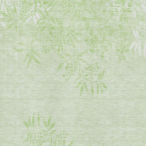 HomeRoots 9' X 12' Mint Green Floral Area Rug - Washable, UV-Protected, Stain Resistant for Busy Homes 655655