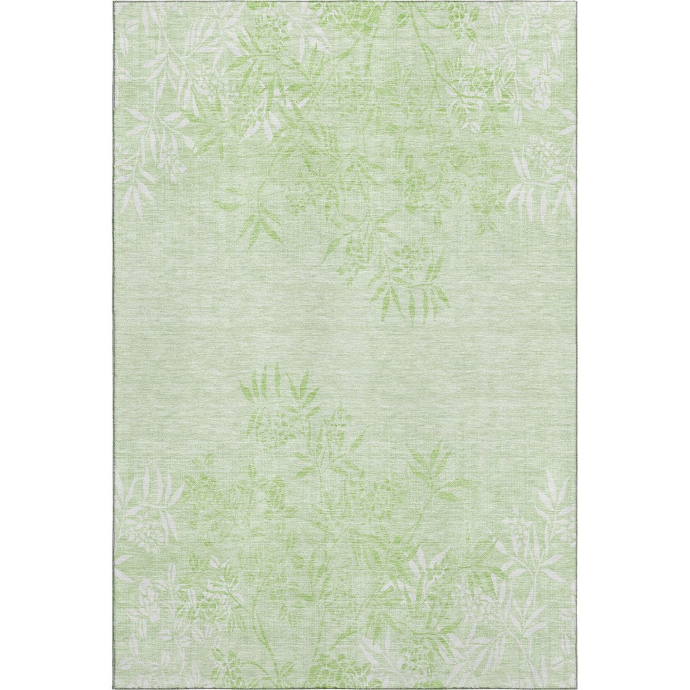 HomeRoots 10' Mint Green & Ivory Floral Washable Area Rug – Durable, Stylish, UV-Protected for Homes with Kids & Pets 655656