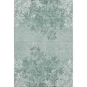 HomeRoots 8' X 10' Sage & Ivory Floral Area Rug – Washable, UV-Protected, Stain-Resistant, Pet-Friendly Design! 655672