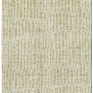 HomeRoots 8' X 10' Beige and Tan Striped Area Rug - Washable, UV-Protected, Ideal for Homes with Kids & Pets 655684