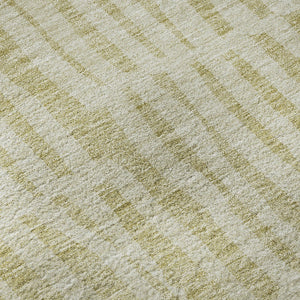 HomeRoots 10' X 14' Striped Washable Area Rug - Durable Beige & Tan Design with UV Protection for Homes 655686