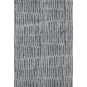 HomeRoots 8' X 10' Charcoal & Gray Striped Area Rug - Washable, UV Resistant, Durable for Indoor & Outdoor Use 655690
