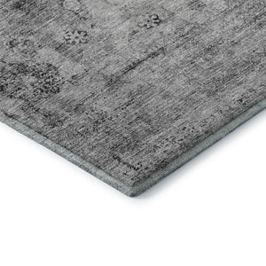 HomeRoots 5' X 8' Gray and Silver Oriental Area Rug - Stain Resistant, UV Protected, Perfect for Any Room! 655700