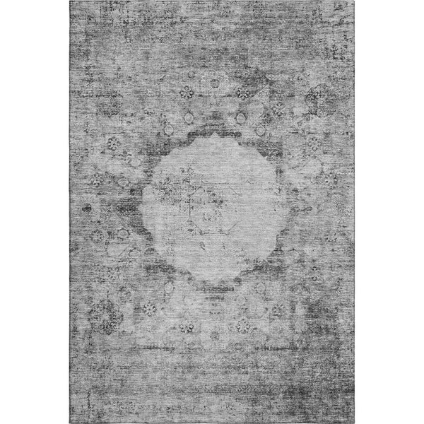 HomeRoots 10' X 14' Gray and Silver Oriental Area Rug – Washable, Stain-Resistant, UV Protected for Family Homes 655704