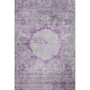 HomeRoots 8' X 10' Stylish Purple and Gray Oriental Area Rug - Washable, UV-Protected, Pet-Friendly Design! 655708