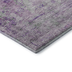 HomeRoots 8' X 10' Stylish Purple and Gray Oriental Area Rug - Washable, UV-Protected, Pet-Friendly Design! 655708