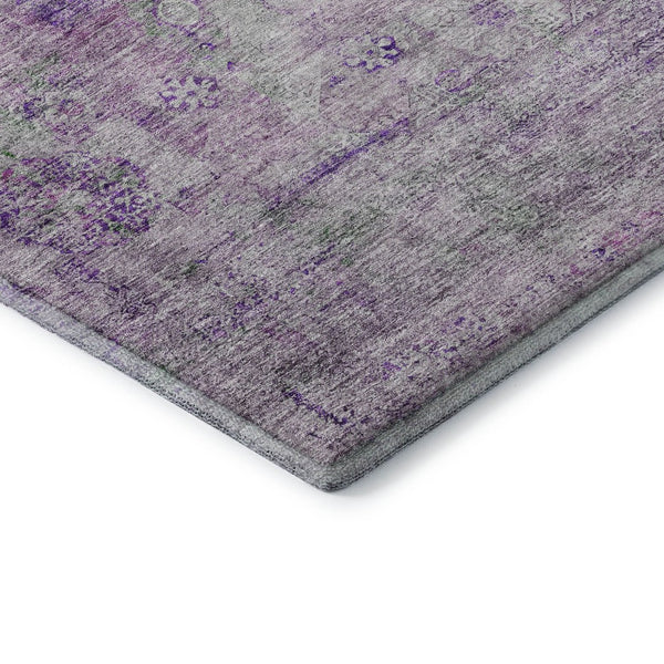HomeRoots 8' X 10' Stylish Purple and Gray Oriental Area Rug - Washable, UV-Protected, Pet-Friendly Design! 655708