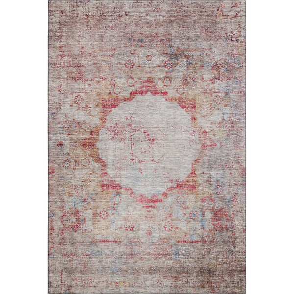 HomeRoots 9' X 12' Red Ivory and Orange Oriental Area Rug - Washable, UV Protected, Stain Resistant, Durable Design 655715