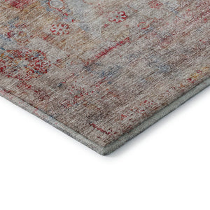 HomeRoots 9' X 12' Red Ivory and Orange Oriental Area Rug - Washable, UV Protected, Stain Resistant, Durable Design 655715