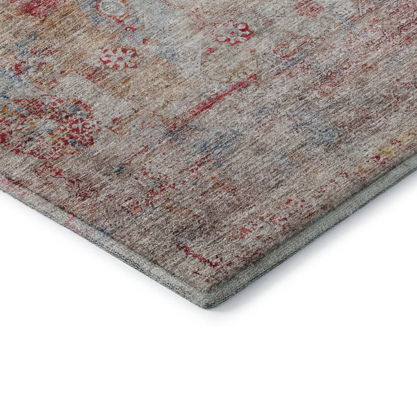 HomeRoots 9' X 12' Red Ivory and Orange Oriental Area Rug - Washable, UV Protected, Stain Resistant, Durable Design 655715
