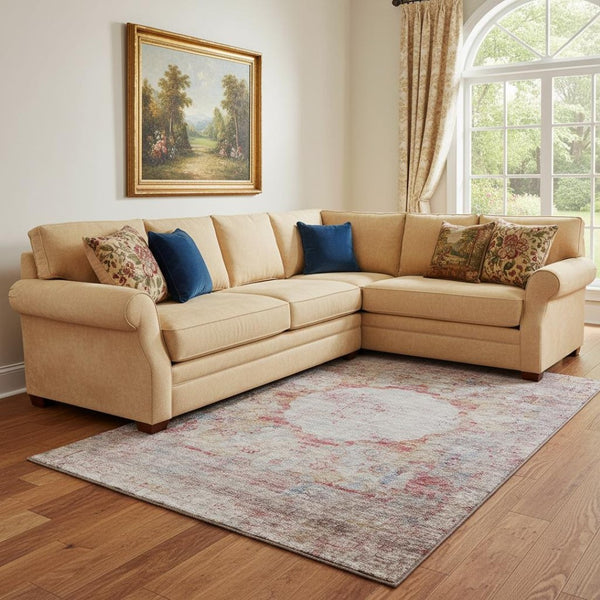 HomeRoots 10' X 14' Red Ivory Orange Washable Area Rug with UV Protection - Durable, Stylish, Perfect for Homes! 655716