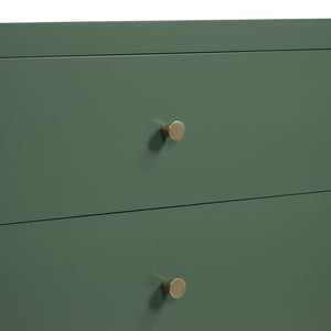 English Elm Nevarre 3-Drawer Nightstand with Brushed Gold Knobs, Solid Dovetail Drawers, No Assembly Needed Antique Green B050P376960