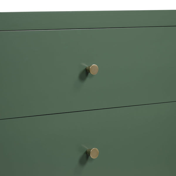 English Elm Nevarre 3-Drawer Nightstand with Brushed Gold Knobs, Solid Dovetail Drawers, No Assembly Needed Antique Green B050P376960