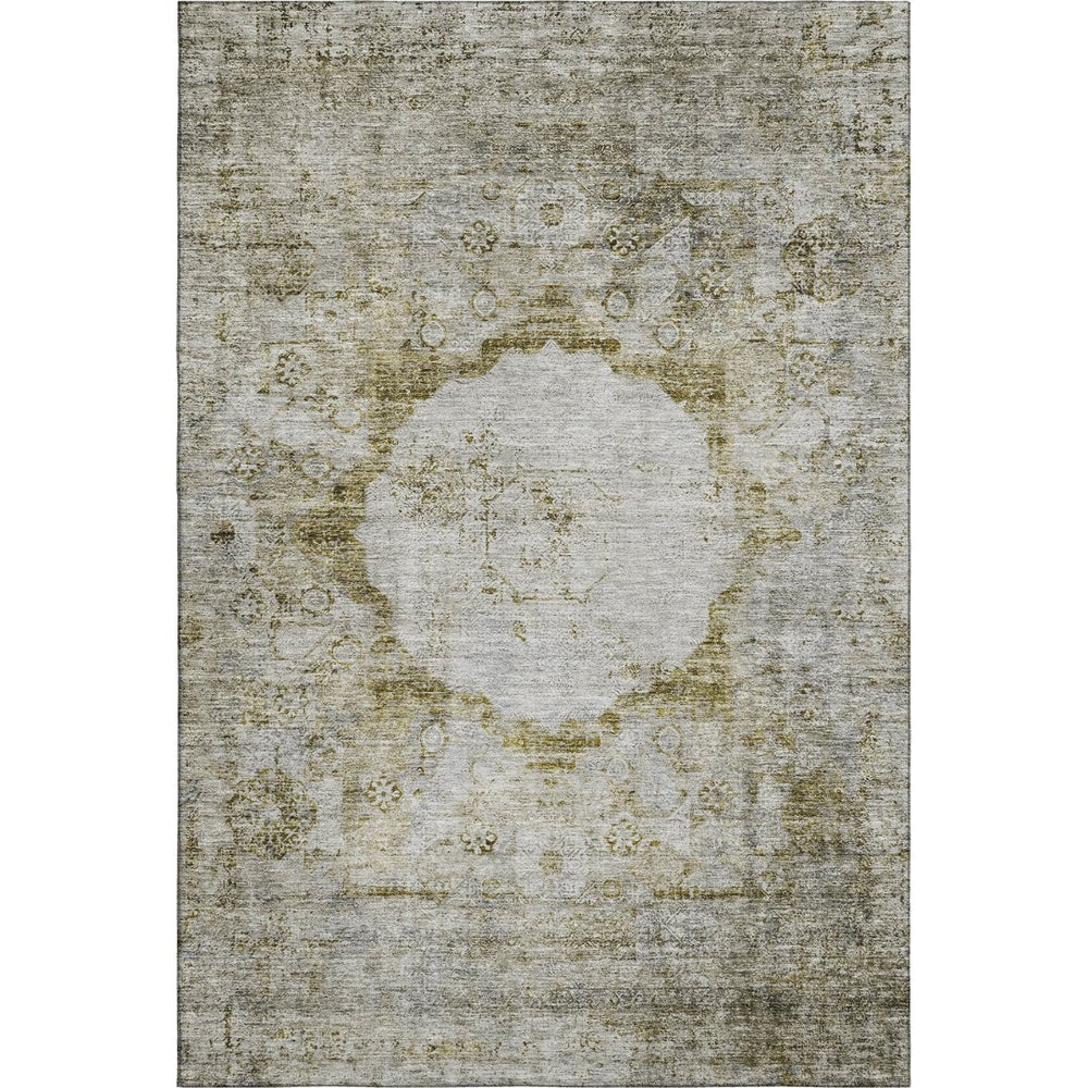 HomeRoots 8' X 10' Taupe Brown & Gray Oriental Area Rug - Washable, UV Protected, Stain Resistant Elegance 655726