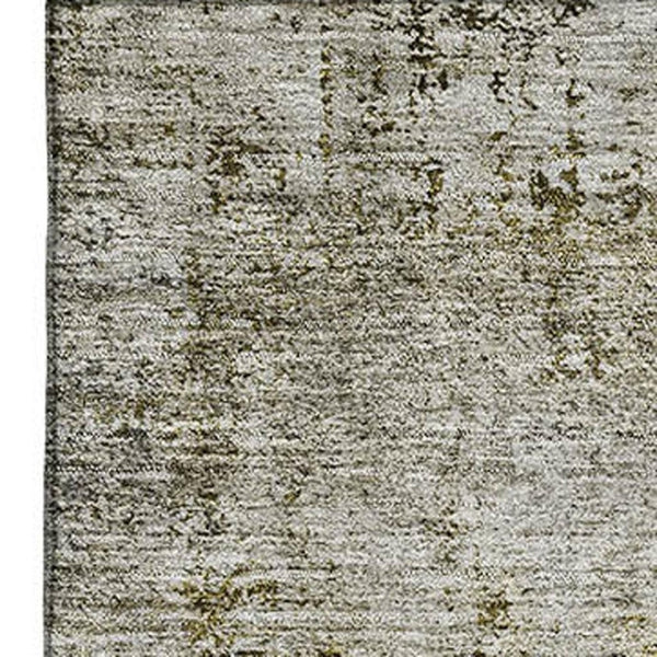 HomeRoots 8' X 10' Taupe Brown & Gray Oriental Area Rug - Washable, UV Protected, Stain Resistant Elegance 655726