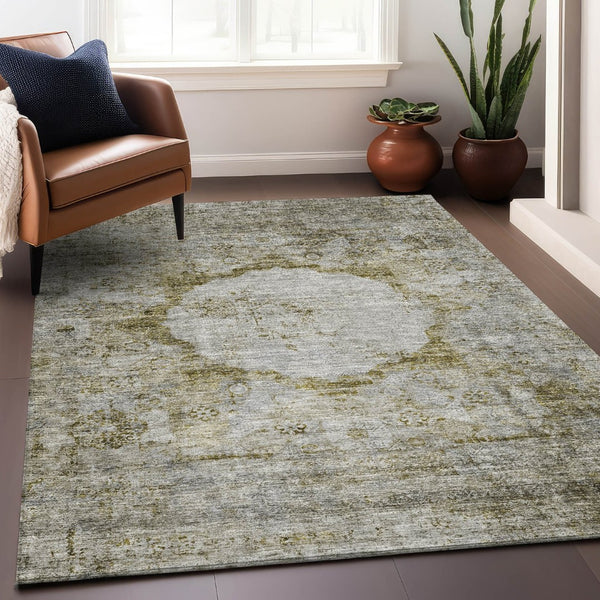 HomeRoots 10' X 14' Taupe Brown & Gray Oriental Washable Area Rug – UV Protected, Stain Resistant, Durable Comfort 655728