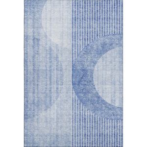 HomeRoots 8' X 10' Blue And Ivory Geometric Area Rug – Stylish, Washable, UV-Protected for High-Traffic Spaces! 655732