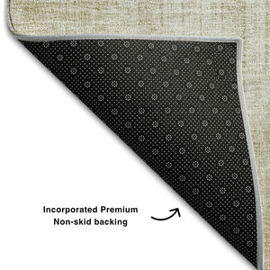 HomeRoots 8' X 10' Modern Taupe and Beige Geometric Area Rug - Washable, Stain Resistant, UV Protected Design 655756
