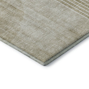 HomeRoots 8' X 10' Modern Taupe and Beige Geometric Area Rug - Washable, Stain Resistant, UV Protected Design 655756