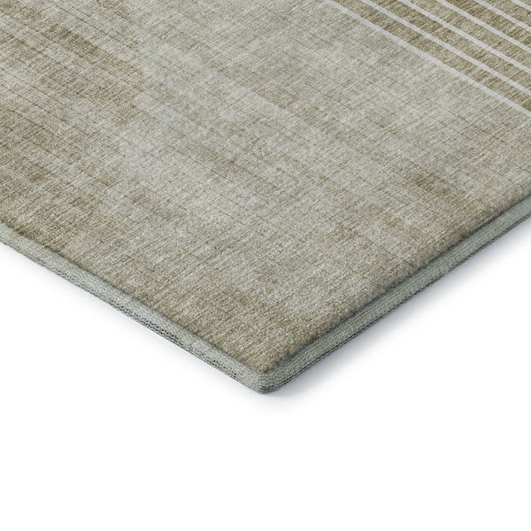 HomeRoots 8' X 10' Modern Taupe and Beige Geometric Area Rug - Washable, Stain Resistant, UV Protected Design 655756