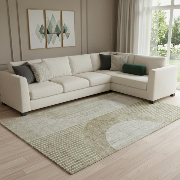 HomeRoots 9' X 12' Taupe & Beige Geometric Area Rug – Washable, UV-Protected, Perfect for High-Traffic Spaces 655757