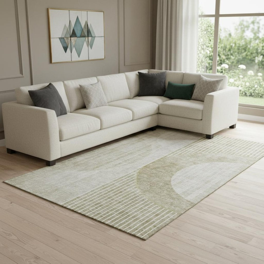 HomeRoots 10' X 14' Stylish Taupe and Beige Geometric Area Rug - Washable, Durable, UV Protected for Busy Homes 655758