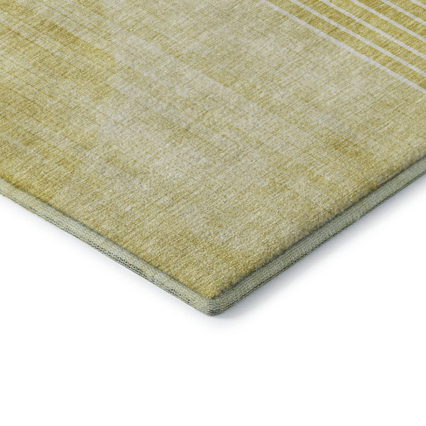 HomeRoots 5' X 8' Wheat Gold & Ivory Geometric Area Rug - Washable, UV Protected, Durable & Stain Resistant! 655760