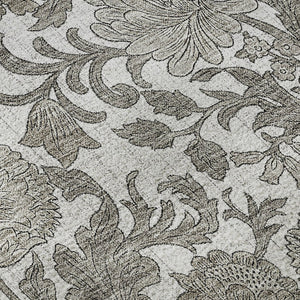 HomeRoots 8' Elegant Ivory & Gray Floral Round Rug – Washable, UV-Protected, Stain-Resistant, Durable Design! 655797