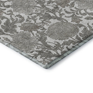 HomeRoots 9' X 12' Ivory & Gray Floral Area Rug - Stylish, Washable, UV-Protected for Busy Homes & Elegance 655799