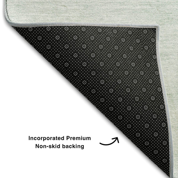 HomeRoots 10' Geometric Green and Ivory Washable Area Rug with UV Protection for Stylish Durable Spaces 655836