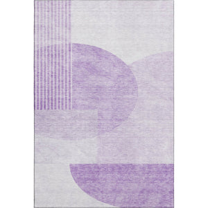HomeRoots 10' X 14' Purple & Ivory Geometric Area Rug - Washable, UV Protected, Stylish & Durable for High-Traffic Spaces 655860