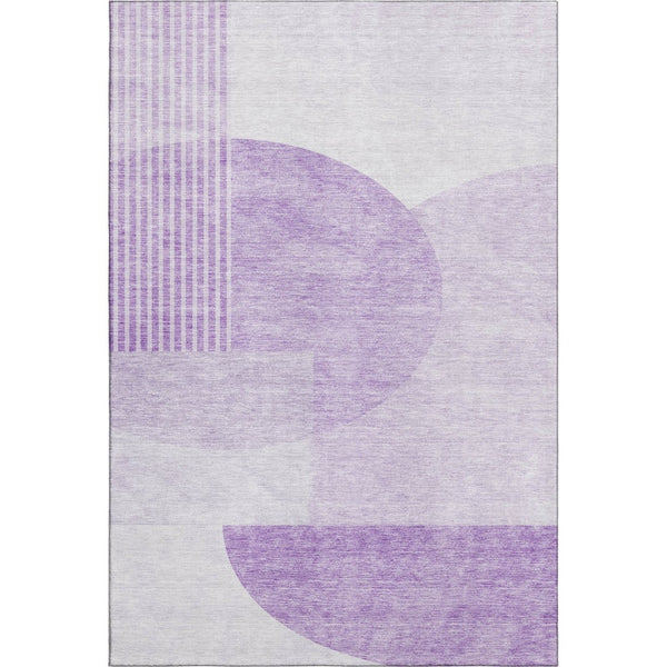 HomeRoots 10' X 14' Purple & Ivory Geometric Area Rug - Washable, UV Protected, Stylish & Durable for High-Traffic Spaces 655860