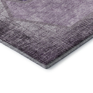 HomeRoots 10' X 14' Eggplant Geometric Area Rug - Washable, UV-Protected, Durable, Stylish for Family Spaces 655872