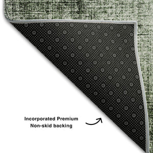 HomeRoots 9' X 12' Olive Green & Charcoal Geometric Area Rug - Washable, UV-Protected for High-Traffic Spaces 655889