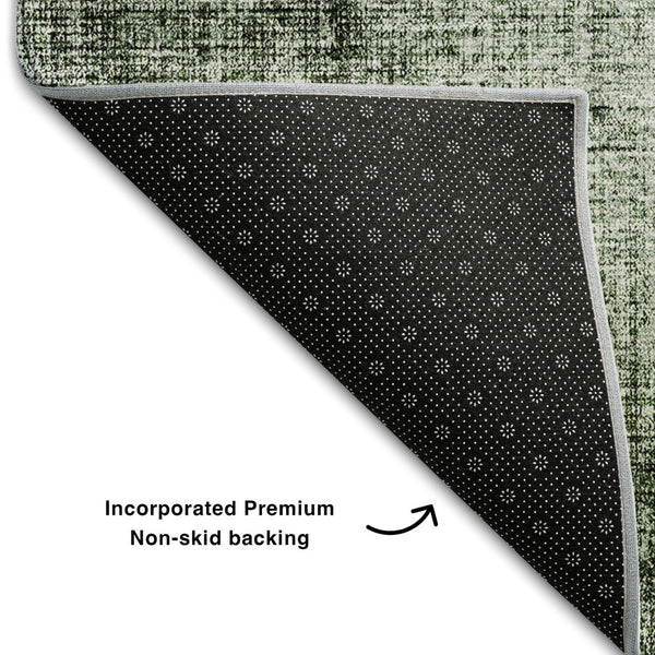 HomeRoots 9' X 12' Olive Green & Charcoal Geometric Area Rug - Washable, UV-Protected for High-Traffic Spaces 655889