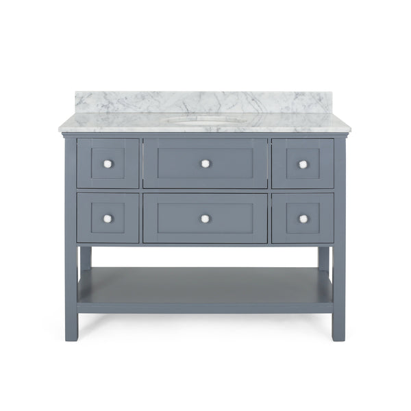 English Elm Christopher Knight Home® - 48'' Handcrafted Contemporary Single Vanity Cabinet With Soft-Closing Drawers In Modern Gray Finish 65590.00BIRGRY