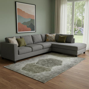 HomeRoots 10' X 14' Stylish Taupe and Brown Geometric Area Rug - Durable, Washable, UV Protected for Busy Homes 655902