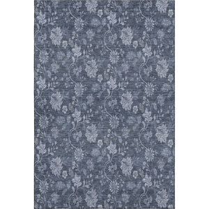HomeRoots 10' Blue and Ivory Floral Washable Area Rug - Durable, UV-Protected, Ideal for High-Traffic Spaces! 655914