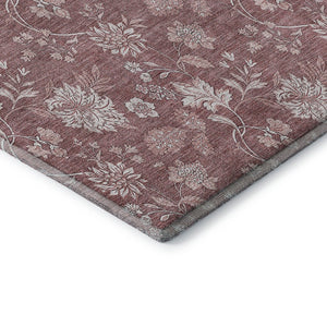 HomeRoots 9' X 12' Blush Floral Area Rug - Washable, Stain Resistant, UV Protected for High-Traffic Spaces 655973