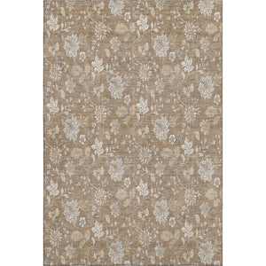 HomeRoots 9' X 12' Timeless Copper and Beige Floral Area Rug - Washable, Stain-Resistant, UV Protected Elegance 655979
