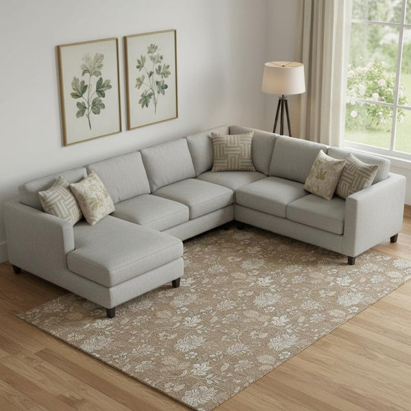 HomeRoots 9' X 12' Timeless Copper and Beige Floral Area Rug - Washable, Stain-Resistant, UV Protected Elegance 655979