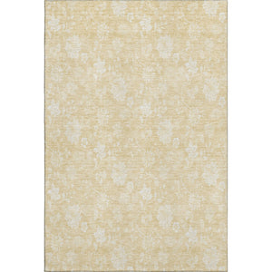 HomeRoots 8' X 10' Elegant Amber And Ivory Floral Area Rug - Stain-Resistant, UV Protected, Family-Friendly Decor 655990