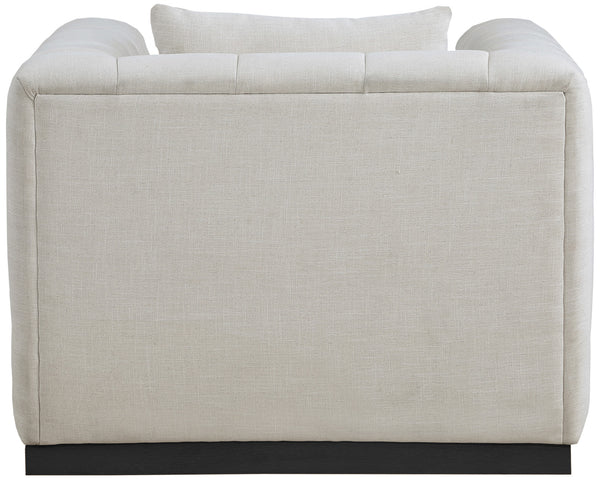 Lucia Beige Linen Textured Fabric Chair 655Beige-C Meridian Furniture