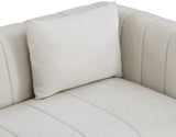 Lucia Beige Linen Textured Fabric Loveseat 655Beige-L Meridian Furniture