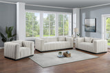 Lucia Beige Linen Textured Fabric Loveseat 655Beige-L Meridian Furniture