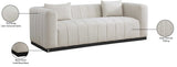 Lucia Beige Linen Textured Fabric Sofa 655Beige-S Meridian Furniture