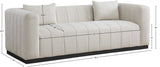 Lucia Beige Linen Textured Fabric Sofa 655Beige-S Meridian Furniture