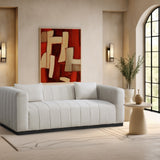 Lucia Beige Linen Textured Fabric Sofa 655Beige-S Meridian Furniture