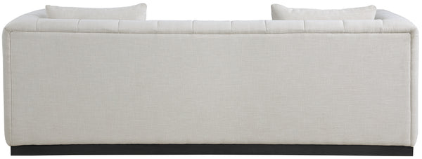 Lucia Beige Linen Textured Fabric Sofa 655Beige-S Meridian Furniture