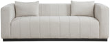 Lucia Beige Linen Textured Fabric Sofa 655Beige-S Meridian Furniture